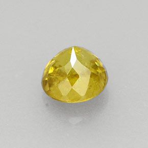 Sphène jaune naturelle coupe roude, 0,42 ct, VS