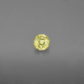 Sphène jaune naturelle coupe roude, 0,35 ct, VS