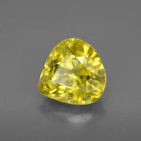 Sphène jaune naturelle en forme de poire, 3,28 ct, VS