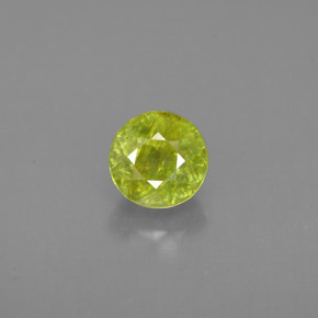 Sphène vert naturelle coupe roude, 1,08 ct, VS-SI