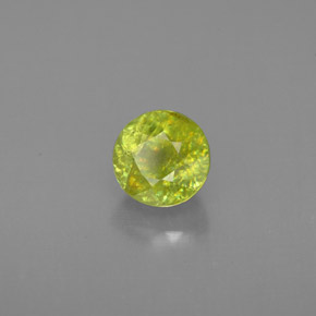 Sphène vert naturelle coupe roude, 1,08 ct, VS-SI