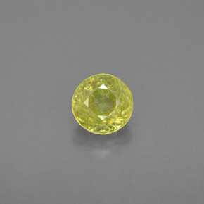 Sphène Vert jaunâtre naturelle Coupe roude, 1.04 ct, VS-SI