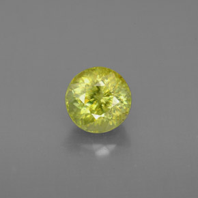 Sphène vert naturelle coupe roude, 1,25 ct, VS-SI
