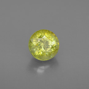 Sphène vert naturelle coupe roude, 1,25 ct, VS-SI