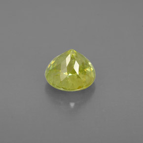 Sphène vert naturelle coupe roude, 1,25 ct, VS-SI