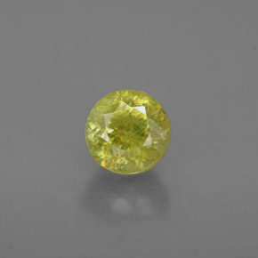 Sphène vert naturelle coupe roude, 1,21 ct, VS-SI