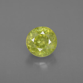 Sphène vert naturelle coupe roude, 1,50 ct, VS-SI