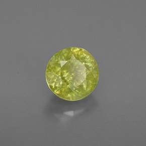 Sphène vert naturelle coupe roude, 1,50 ct, VS-SI