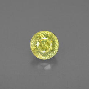 Sphène vert naturelle coupe roude, 1,06 ct, VS-SI