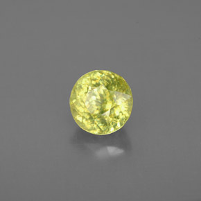 Sphène vert naturelle coupe roude, 1,06 ct, VS-SI