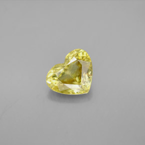 Sphène jaune naturelle forme de coeur, 1,57 ct, VVS-VS