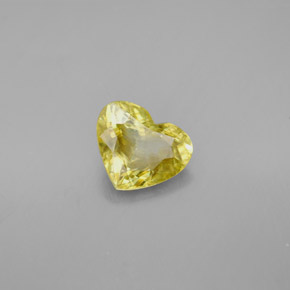 Sphène jaune naturelle forme de coeur, 1,57 ct, VVS-VS