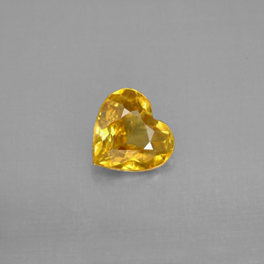 Sphène jaune naturelle forme de coeur, 1,16 ct, VVS-VS