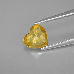 Sphène jaune naturelle forme de coeur, 1,16 ct, VVS-VS