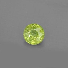 Sphène vert naturelle coupe roude, 1,65 ct, SI