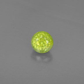 Sphène Vert jaunâtre naturelle Coupe roude, 1.64 ct, SI