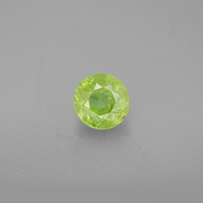 Sphène vert naturelle coupe roude, 1,20 ct, SI