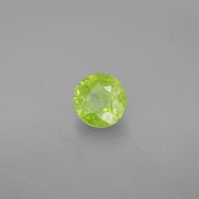 Sphène vert naturelle coupe roude, 1,20 ct, SI