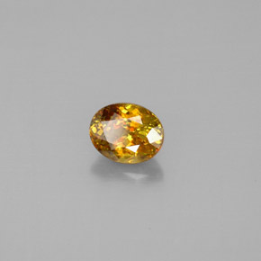 Sphène multicolore naturelle coupe ovale, 1,29 ct, VS