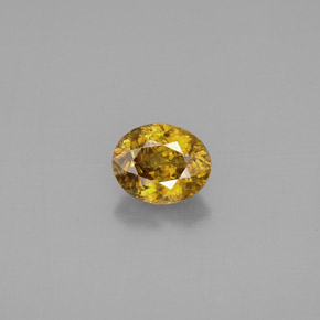 Sphène jaune naturelle coupe ovale, 1,50 ct, VS