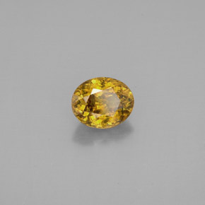 Sphène jaune naturelle coupe ovale, 1,50 ct, VS