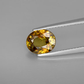 Sphène multicolore naturelle coupe ovale, 1,80 ct, VVS