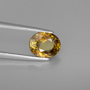 Sphène multicolore naturelle coupe ovale, 1,80 ct, VVS