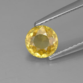 Sphène jaune naturelle coupe roude, 0,72 ct, SI