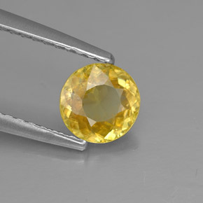 Sphène jaune naturelle coupe roude, 0,72 ct, SI