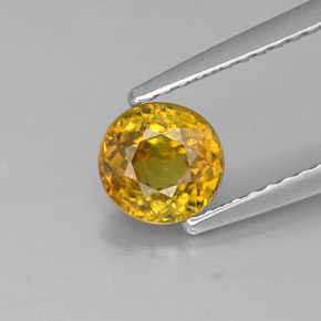 Sphène jaune naturelle coupe roude, 0,79 ct, SI