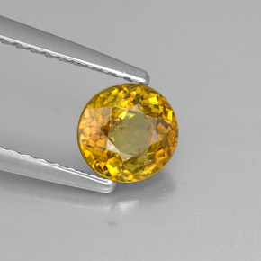 Sphène jaune naturelle coupe roude, 0,79 ct, SI