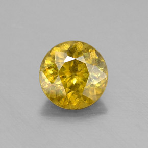 Sphène or naturelle coupe roude, 0,74 ct, SI