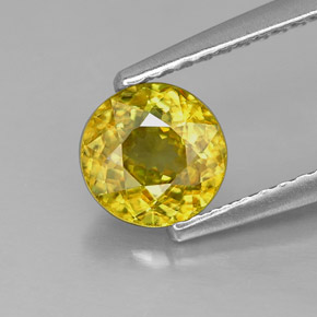 Sphène multicolore naturelle coupe roude, 0,86 ct, VS