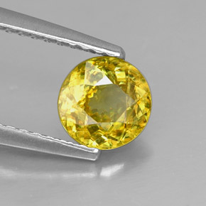 Sphène multicolore naturelle coupe roude, 0,86 ct, VS