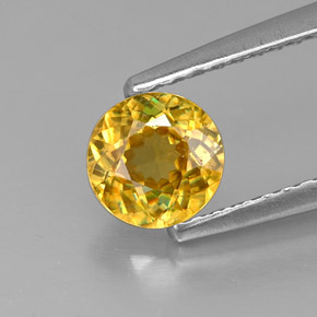 Sphène jaune naturelle coupe roude, 0,69 ct, VS-SI
