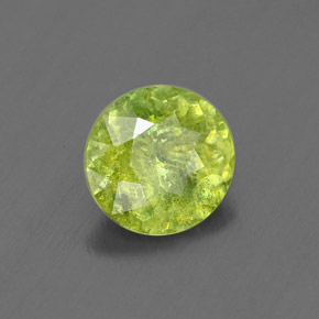 Sphène vert naturelle coupe roude, 0,99 ct, VS-SI