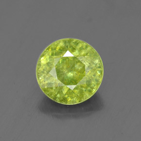 Sphène vert naturelle coupe roude, 1,76 ct, SI