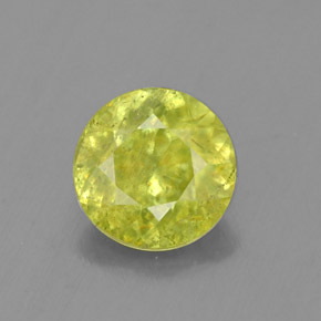 Sphène vert naturelle coupe roude, 1,34 ct, SI