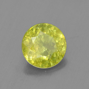 Sphène vert naturelle coupe roude, 1,34 ct, SI