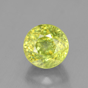 Sphène vert naturelle coupe roude, 1,55 ct, SI