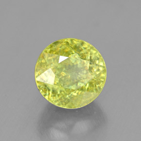 Sphène vert naturelle coupe roude, 1,55 ct, SI