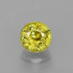 Sphène jaune naturelle coupe roude, 0,63 ct, VS-SI