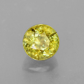 Sphène jaune naturelle coupe roude, 0,63 ct, VS-SI