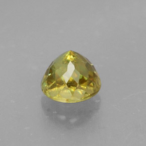 Sphène jaune naturelle coupe roude, 0,63 ct, VS-SI