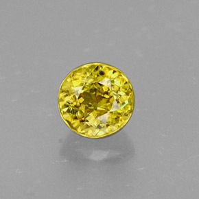 Sphène jaune naturelle coupe roude, 0,41 ct, VS
