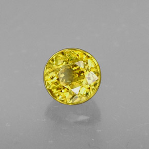 Sphène jaune naturelle coupe roude, 0,41 ct, VS