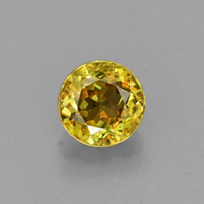 Sphène jaune naturelle coupe roude, 0,41 ct, VS