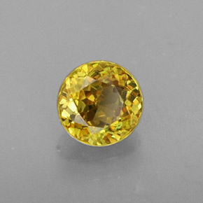 Sphène jaune naturelle coupe roude, 0,41 ct, VS