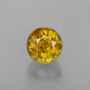 Sphène or naturelle coupe roude, 0,54 ct, VS