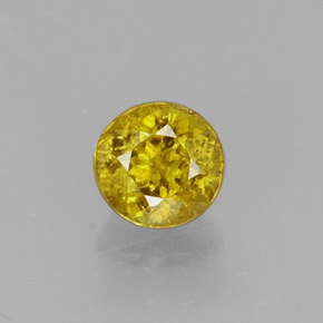 Sphène jaune naturelle coupe roude, 0,43 ct, VS